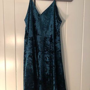 Emerald Green Velvet Wrap Dress